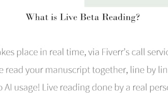 be your live, real time beta reader