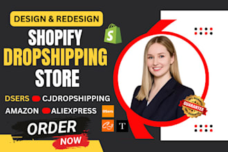 design shopify store dropshipping dsers cjdropshipping amazon aliexpress website