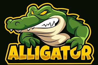 create american alligator mascot logo with free source file