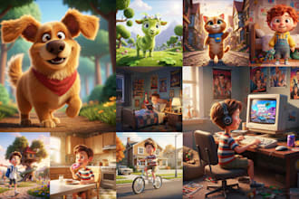 create ai image, ai comic, pixar characters, ai backgrounds