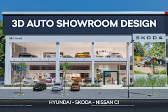 design 3d automotive showrooms following global brand ci standards