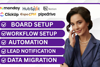 install espo crm hubspot automation monday board setup pipedrive workflow crm
