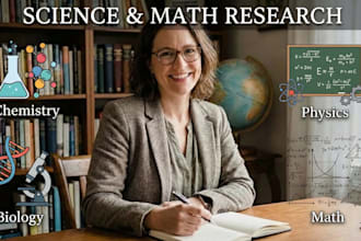 research on chemistry, biology, physics and math