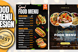 design food menu, restaurant menu and food poster design
