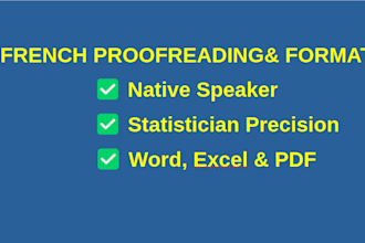 flawlessly proofread, edit and format your any french documents