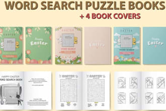 design KDP word search puzzle books with custom interiors and covers