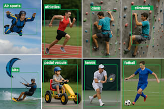 do computer vision yolo detection for air sports athletics board climbing tennis