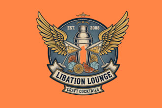 design cocktail bar vintage logo design with company