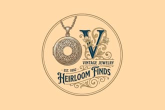 create wonderful vintage jewelry logo design with business service