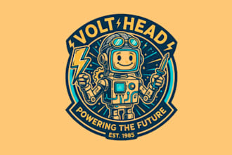 make electronics mascot logo design with unlimited review