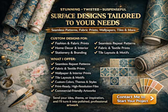 design fabric prints, wallpaper designs, seamless patterns and tile graphics