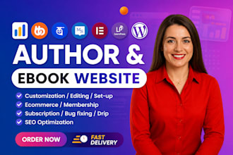 design author website, book author website, ebook website, author landing page
