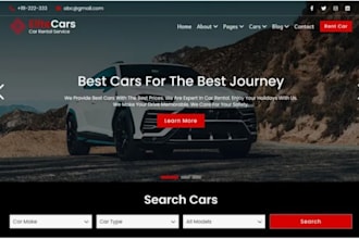 design car rental website car dealership car booking website wordpress website