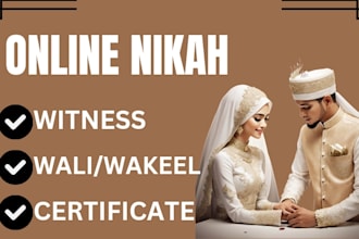 perform your online nikah, imam nikah, witnesses and guide new muslims