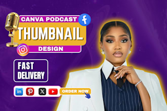 design podcast thumbnail using canva