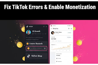 fix tiktok shop errors and enable monetization for US UK or shopify marketing