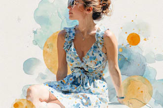 do custom watercolor paint illustration or clipart in digital form