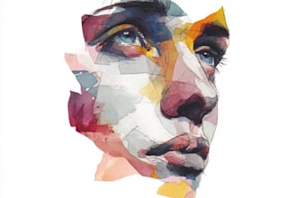 hand drawn artistic watercolor art