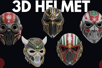 design custom christmas 3d mask 3d helmet cosplay parts 3d armor for the holiday