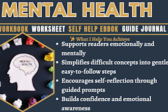 create mental health worksheet, workbook, and  planner