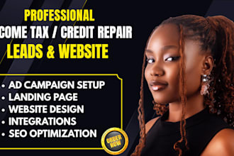 income tax leads finance website income tax website tax preparation landing page