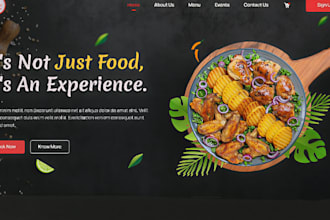 design wix catering service website chef food event booking delivery website
