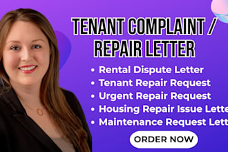 draft a professional US tenant complaint or repair request letter
