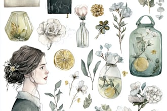 draw digital watercolor illustration,clipart,digital sticker sheet