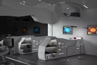 modular spaceship interior,3d loft,vr office rendering,skp millitary space,club