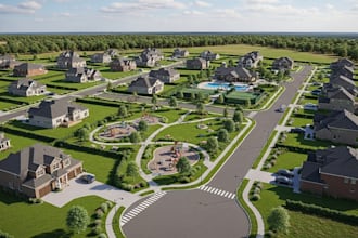 create 3d site plans, subdivision rendering for land development visualization