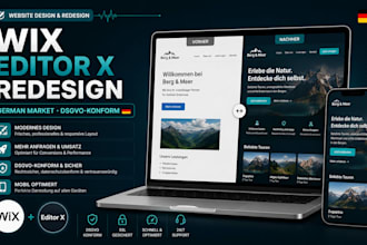 redesign your german wix website using wix editor x for german bussiness service
