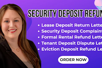 create strong US security deposit refund demand letter or tenant deposit letter