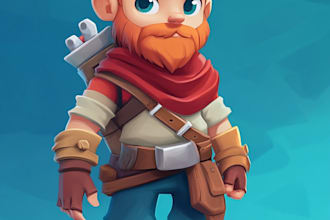 do 2d character design, 2d game character, concept