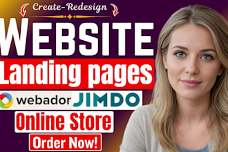 build website, online store, landing page, blog site on webador jimbo onepage io