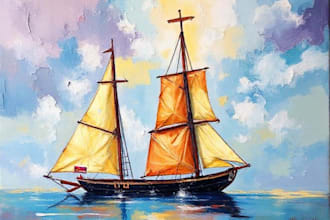 paint a real oil painting on canvas with free shipping