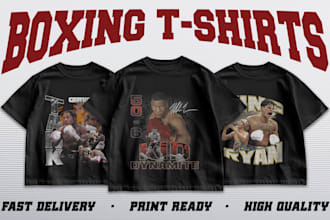 design original vintage 90s bootleg boxing t shirts