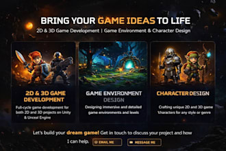 2d, 3d game development , game environment and character design