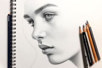 draw realistic pencil portraits, sketch from photos