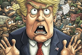 stunning digital political cartoon for political cartoon