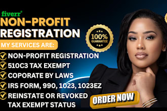 register your nonprofit, file 501c3, prepare bylaws and ensure irs compliance