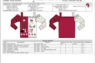 do custom festive sweater tech pack technical pack