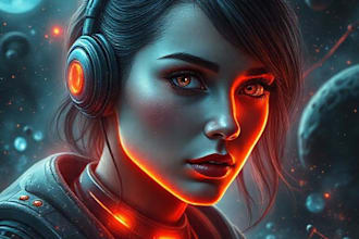 design stunning sci fi portrait art