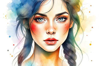 draw outstanding watercolor portrait