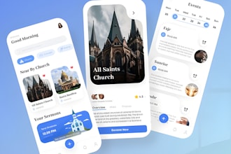 build a custom church management app,ai insights, events, donations,ministry app
