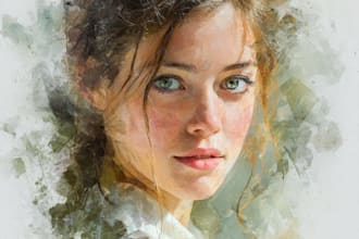 do digital watercolor artwork for you
