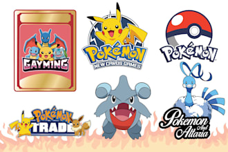 design custom pokemon art logo, text, fakemon, funko, trainer card  for you