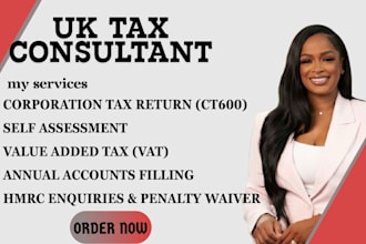 be UK tax expert for vat, corporation tax, self assessment and annual accounts
