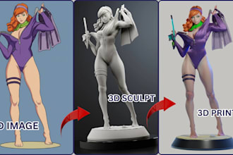 convert 2d to 3d custom figure character model picture to stl for 3d printing
