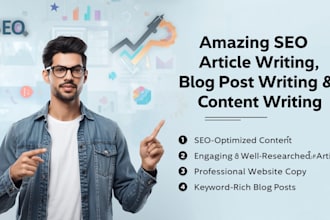 do amazing SEO article writing blog post or website content