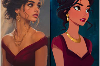 beautiful disney style portraits